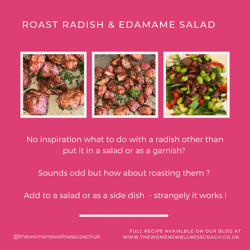 roasted radish and edamame salad